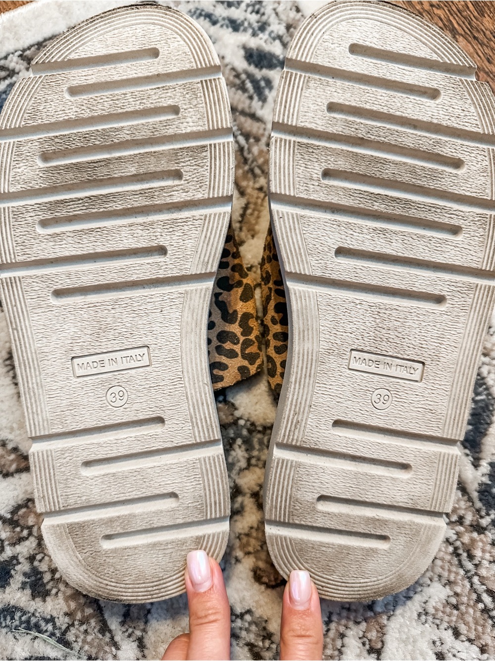 Simona Rossi Leopard Print Double Buckle Slide Sandals - Tan Brown - Picture 5 of 5